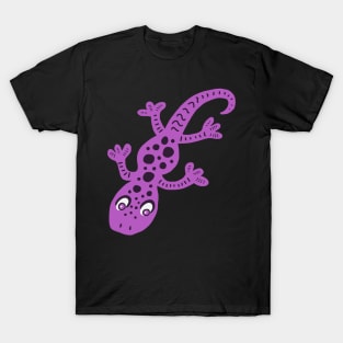 Cute Pink Gecko Lizard Drawing with Spots T-Shirt